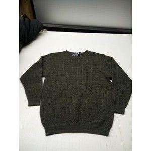 Peconic Bay Sweater Mens Large Gray Knit Heavy Long Sleeve Cotton Made In Usa